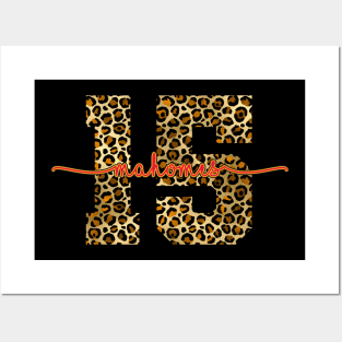 Patrick Mahomes Leopard Print Number 15 Posters and Art